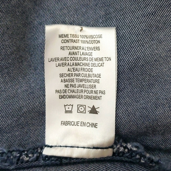 Miss Me Denim Chambray Blue Mini Flare Dress Skater Western Size M Rodeo. - Picture 10 of 12